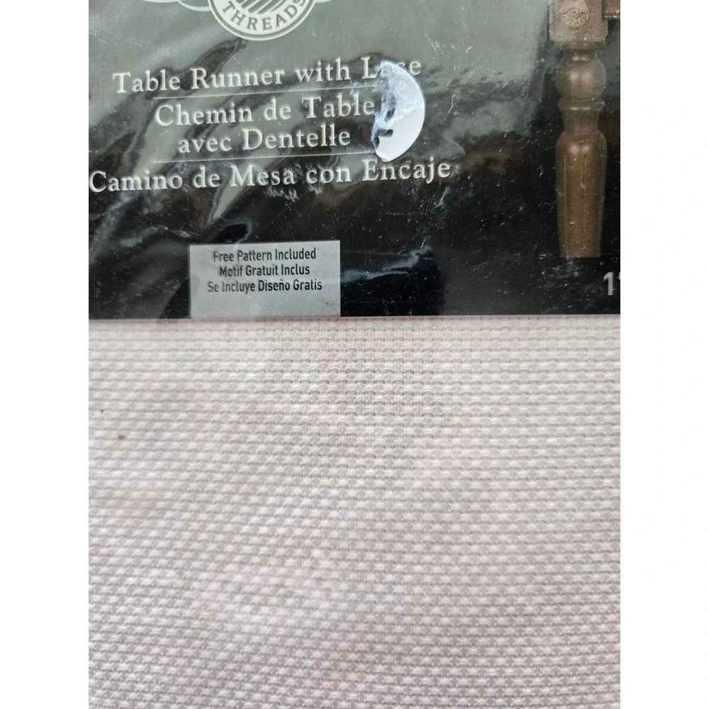Loops & Threads Table Runner with Lace Cross Stitch Kit 17 x 56 - Picture 2 of 6
